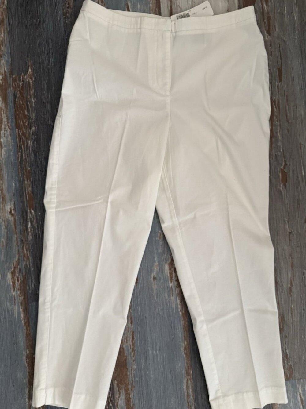 Chico's Cropped Pants Womens 2 Short Martine Salt Wash White Relaxed Summer NEW